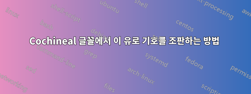 Cochineal 글꼴에서 이 유로 기호를 조판하는 방법