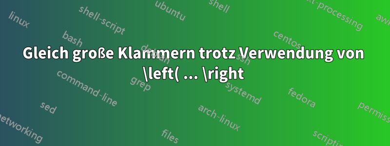 Gleich große Klammern trotz Verwendung von \left( ... \right