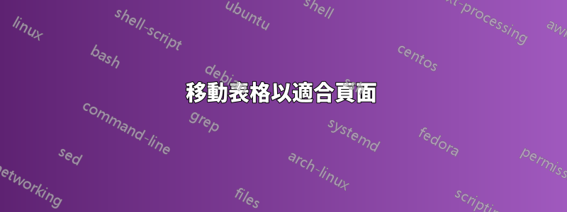 移動表格以適合頁面