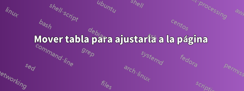 Mover tabla para ajustarla a la página