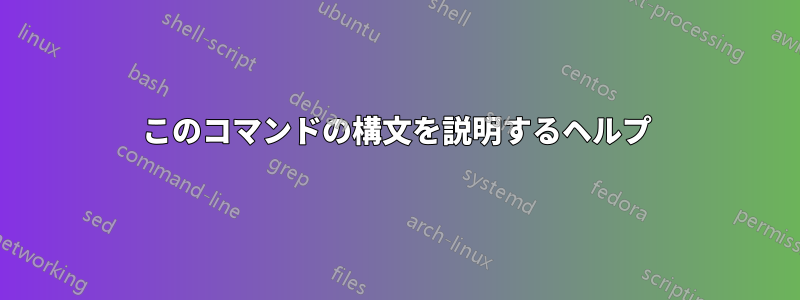 このコマンドの構文を説明するヘルプ