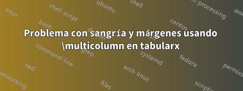 Problema con sangría y márgenes usando \multicolumn en tabularx