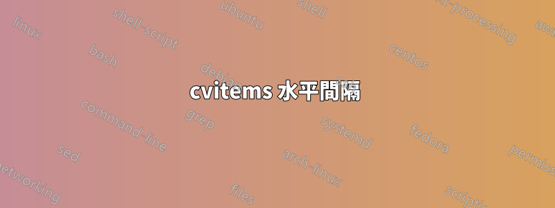 cvitems 水平間隔