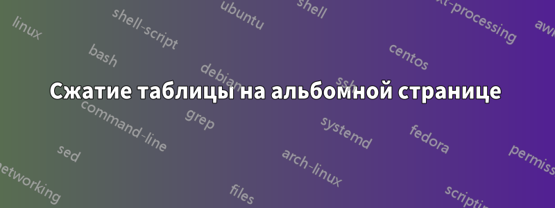 Сжатие таблицы на альбомной странице