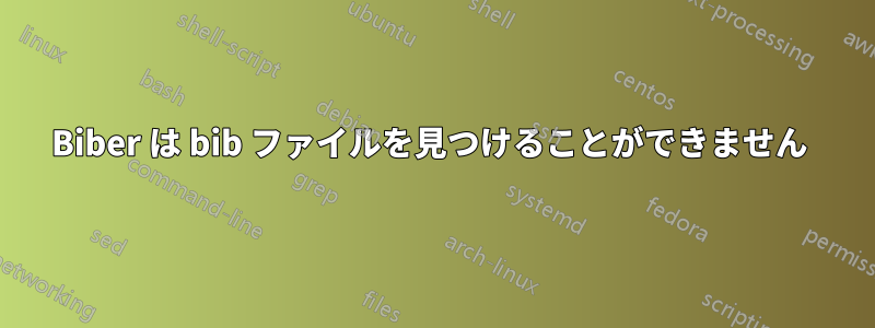 Biber は bib ファイルを見つけることができません 