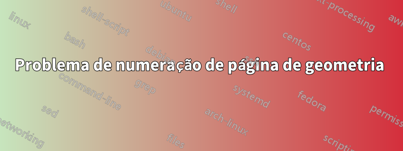 Problema de numeração de página de geometria