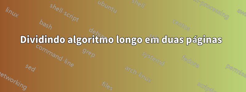 Dividindo algoritmo longo em duas páginas 