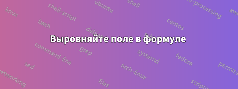 Выровняйте поле в формуле