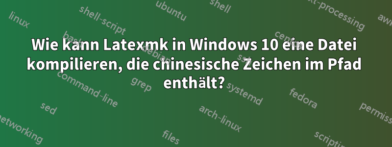 Wie kann Latexmk in Windows 10 eine Datei kompilieren, die chinesische Zeichen im Pfad enthält?