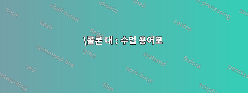 \콜론 대 : 수업 용어로