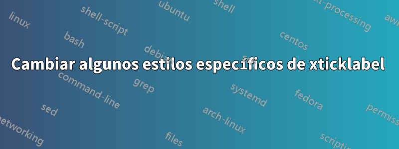 Cambiar algunos estilos específicos de xticklabel