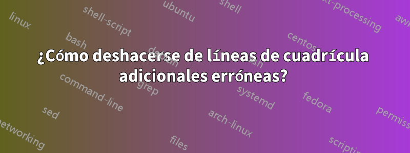 ¿Cómo deshacerse de líneas de cuadrícula adicionales erróneas?