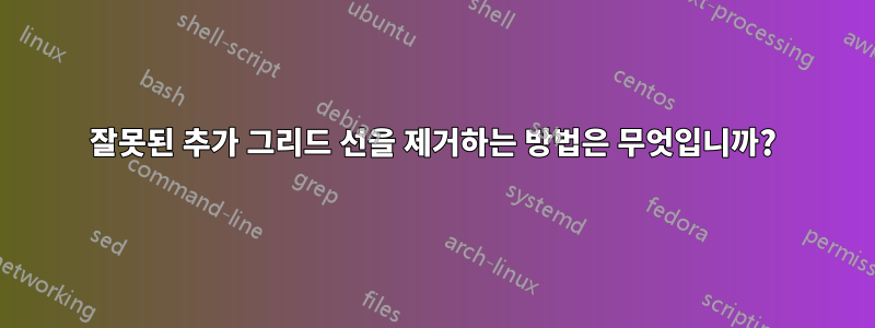 잘못된 추가 그리드 선을 제거하는 방법은 무엇입니까?