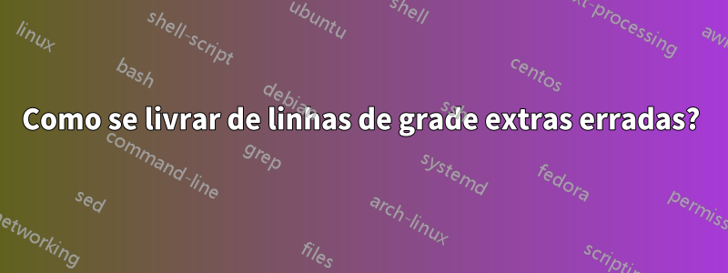 Como se livrar de linhas de grade extras erradas?