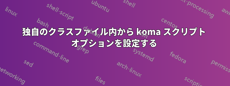 独自のクラスファイル内から koma スクリプト オプションを設定する