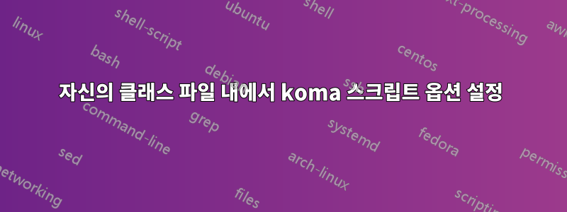 자신의 클래스 파일 내에서 koma 스크립트 옵션 설정