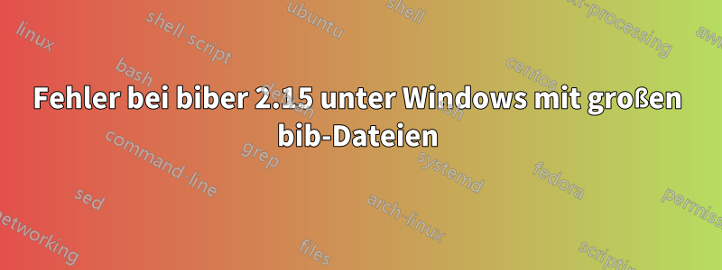 Fehler bei biber 2.15 unter Windows mit großen bib-Dateien