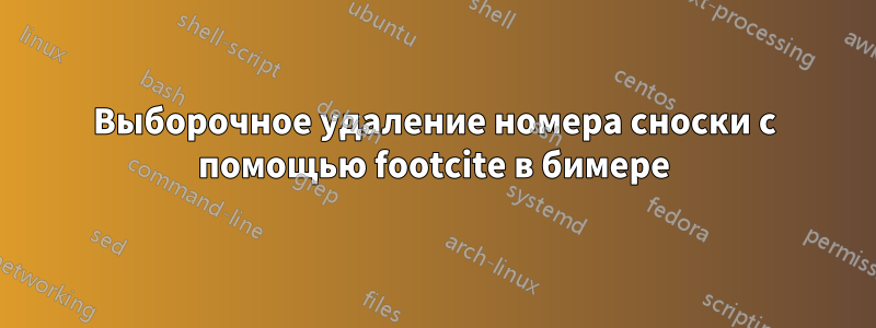 Выборочное удаление номера сноски с помощью footcite в бимере