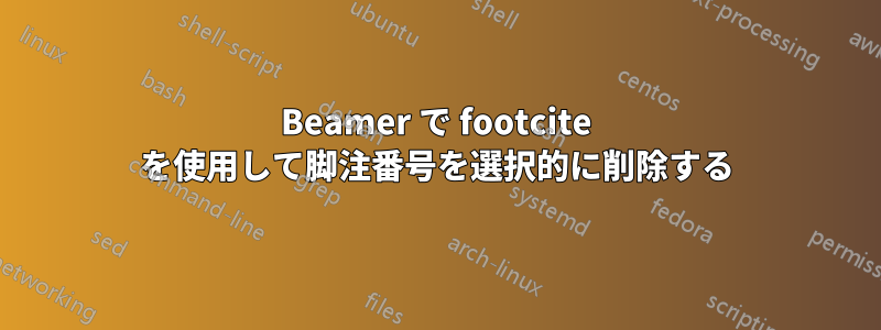 Beamer で footcite を使用して脚注番号を選択的に削除する