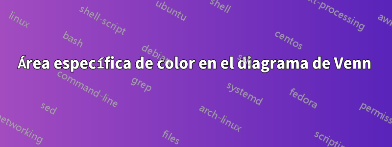 Área específica de color en el diagrama de Venn