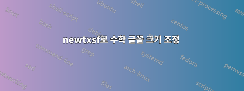 newtxsf로 수학 글꼴 크기 조정