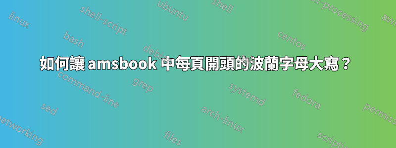 如何讓 amsbook 中每頁開頭的波蘭字母大寫？