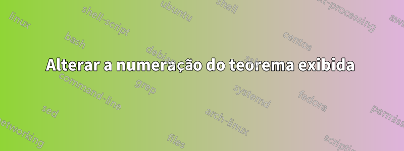 Alterar a numeração do teorema exibida