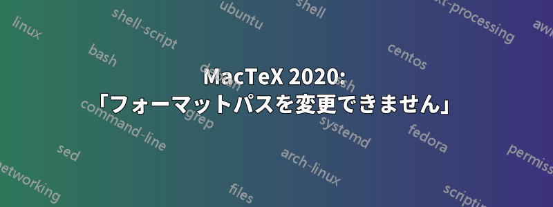 MacTeX 2020: 「フォーマットパスを変更できません」