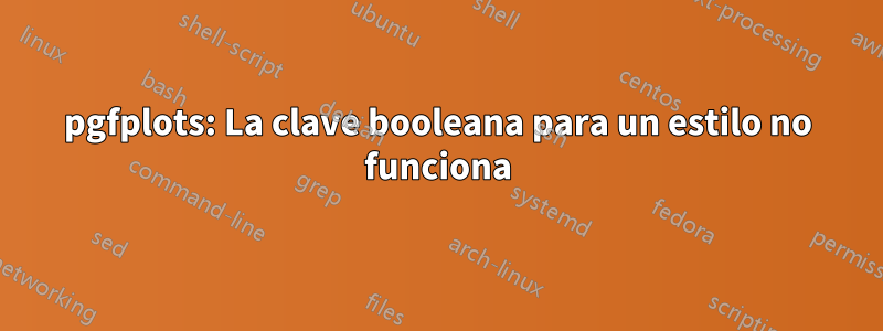 pgfplots: La clave booleana para un estilo no funciona