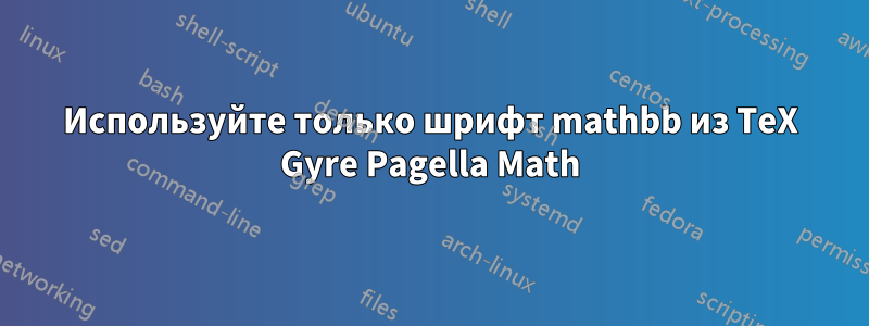 Используйте только шрифт mathbb из TeX Gyre Pagella Math