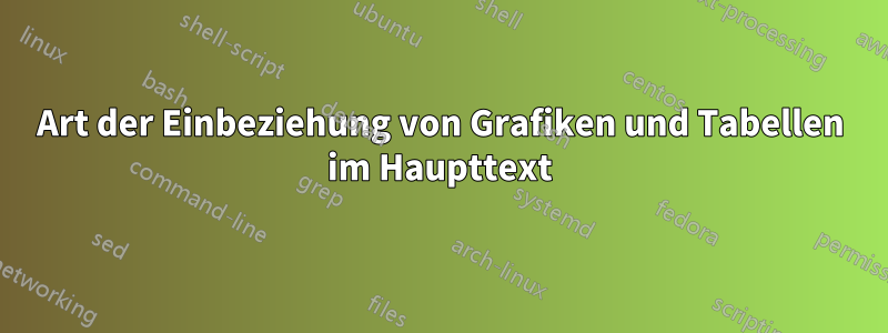 Art der Einbeziehung von Grafiken und Tabellen im Haupttext