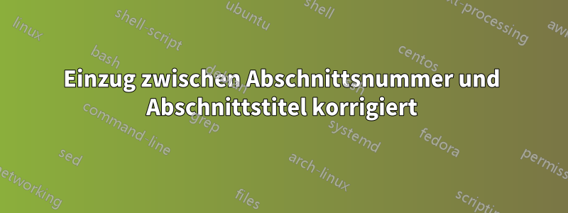 Einzug zwischen Abschnittsnummer und Abschnittstitel korrigiert