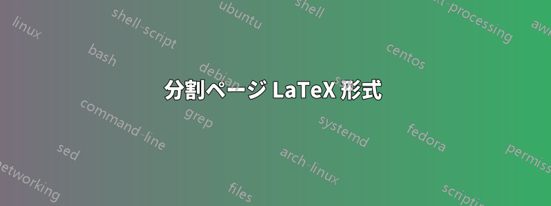 分割ページ LaTeX 形式