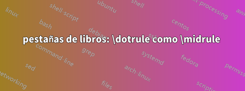 pestañas de libros: \dotrule como \midrule