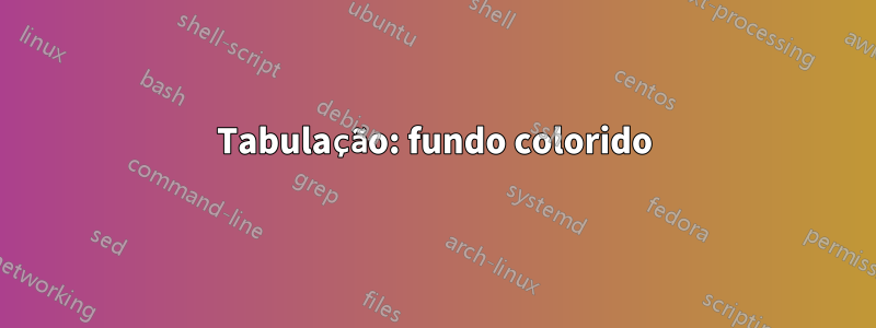 Tabulação: fundo colorido