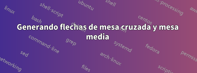 Generando flechas de mesa cruzada y mesa media