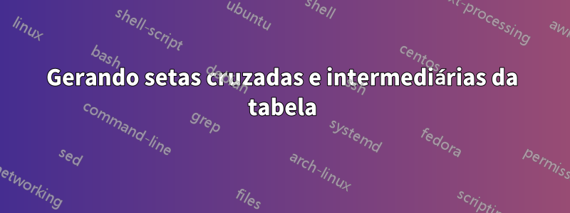 Gerando setas cruzadas e intermediárias da tabela