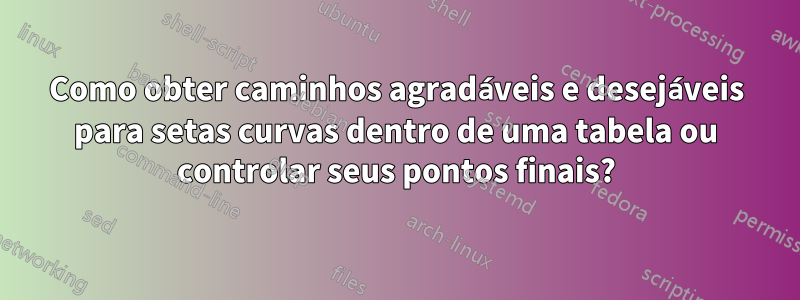 Como obter caminhos agradáveis ​​e desejáveis ​​para setas curvas dentro de uma tabela ou controlar seus pontos finais?