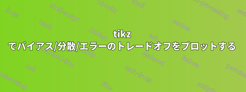 tikz でバイアス/分散/エラーのトレードオフをプロットする