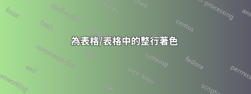 為表格/表格中的整行著色