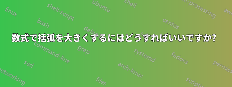 数式で括弧を大きくするにはどうすればいいですか? 