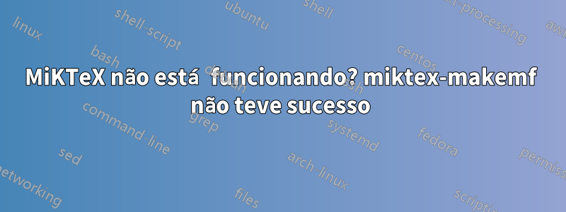 MiKTeX não está funcionando? miktex-makemf não teve sucesso