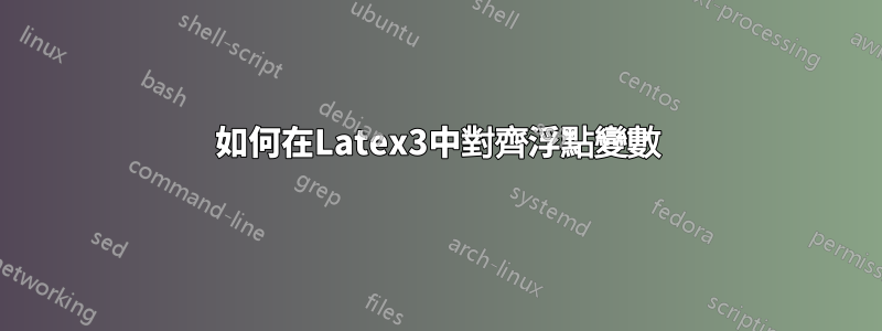 如何在Latex3中對齊浮點變數