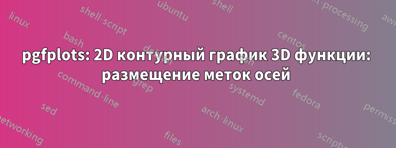 pgfplots: 2D контурный график 3D функции: размещение меток осей