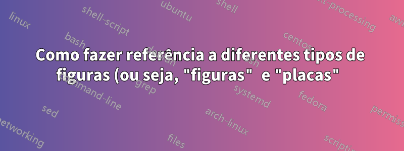 Como fazer referência a diferentes tipos de figuras (ou seja, "figuras" e "placas")
