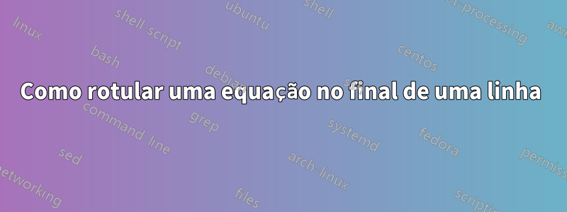 Como rotular uma equação no final de uma linha