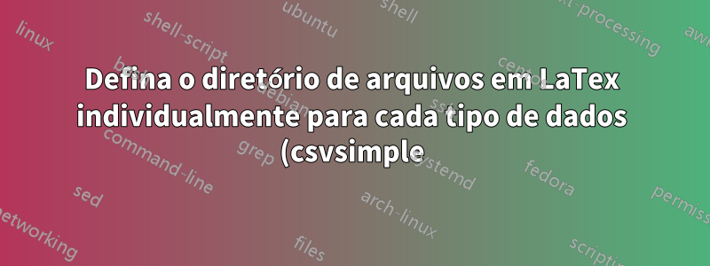 Defina o diretório de arquivos em LaTex individualmente para cada tipo de dados (csvsimple)