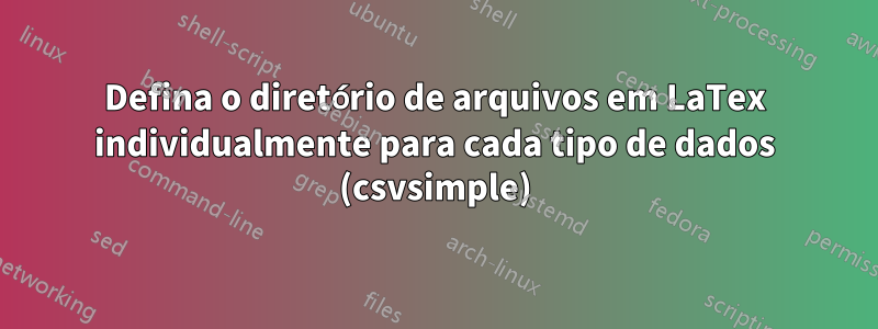 Defina o diretório de arquivos em LaTex individualmente para cada tipo de dados (csvsimple)