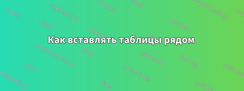 Как вставлять таблицы рядом