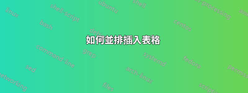 如何並排插入表格